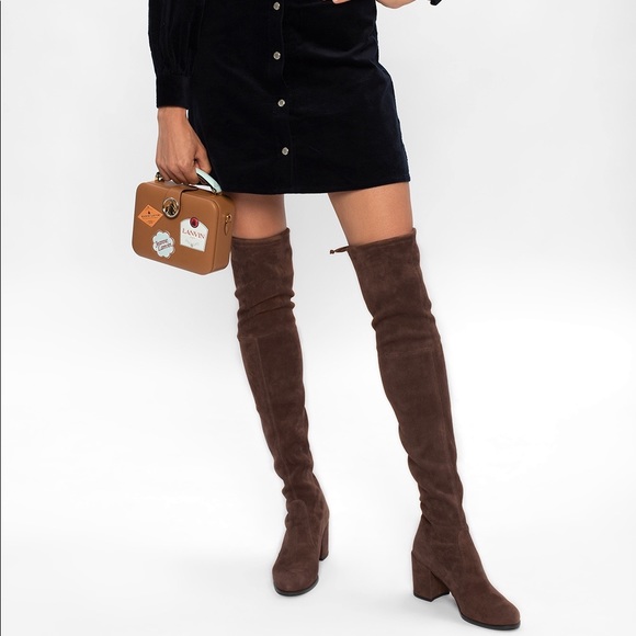 Stuart Weitzman Tieland boot in dark brown - Picture 1 of 7